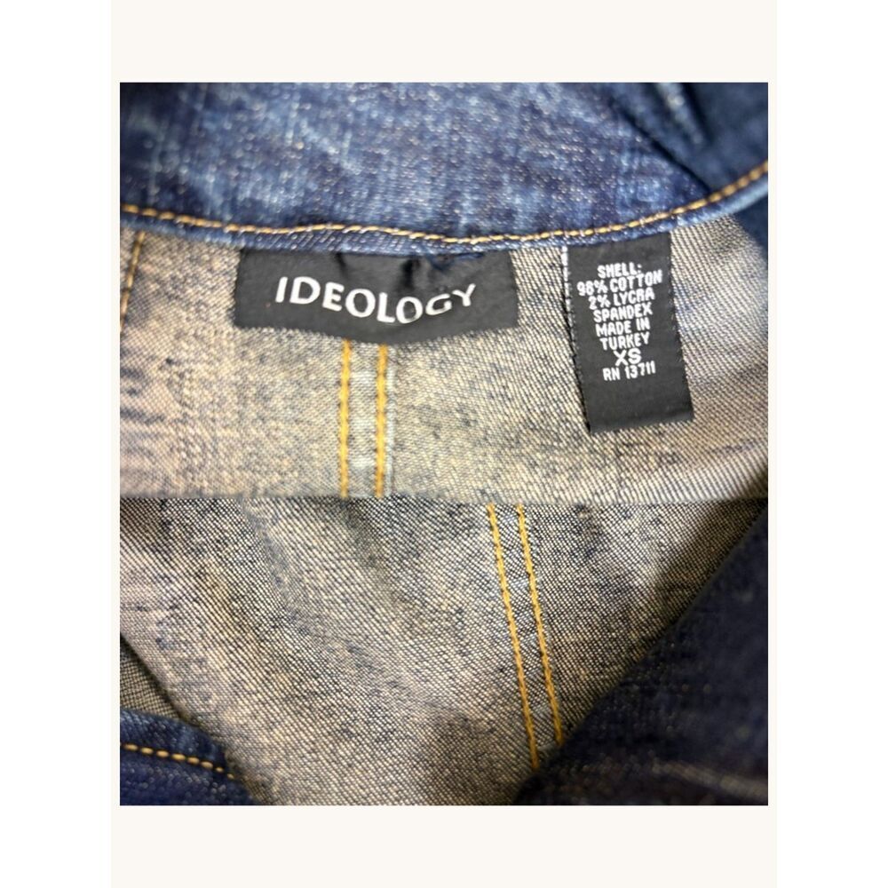 Ideology XS Denim Moto Jacket Coastal Cowgirl Western Boho - Picture 7 of 7